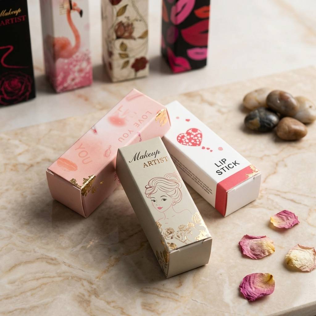 Sustainable Cosmetic Boxes for Makeup Eye-Catching Floral Lipstick Boxes Sustainable Cosmetic Boxes for Makeup Eye-Catching Floral Lipstick Boxes