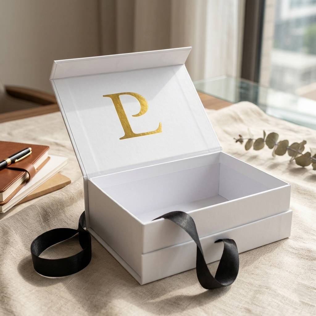 Custom Logo Magnetic Gift Box with Ribbon Closure for Gifts Custom Logo Magnetic Gift Box with Ribbon Closure for Gifts