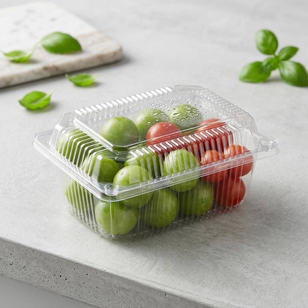 Customizable Disposable PET Box with Lid for Fresh Produce Storage