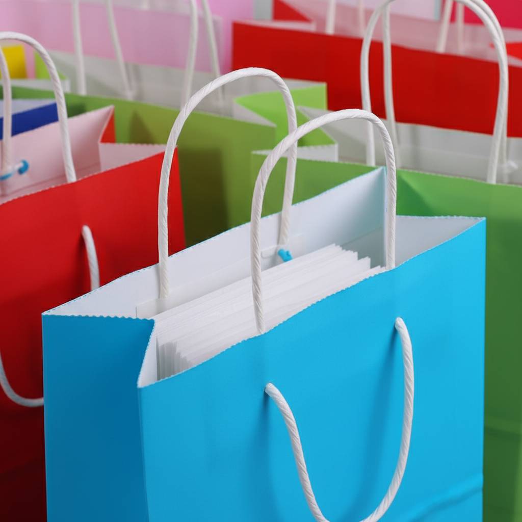 Eco Friendly Colorful Paper Bags For Retail Shopping Eco Friendly Colorful Paper Bags For Retail Shopping