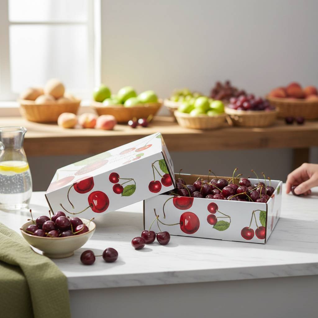 Wholesale Custom Corrugated Fruit Carton Boxes for Cherry Packaging Wholesale Custom Corrugated Fruit Carton Boxes for Cherry Packaging