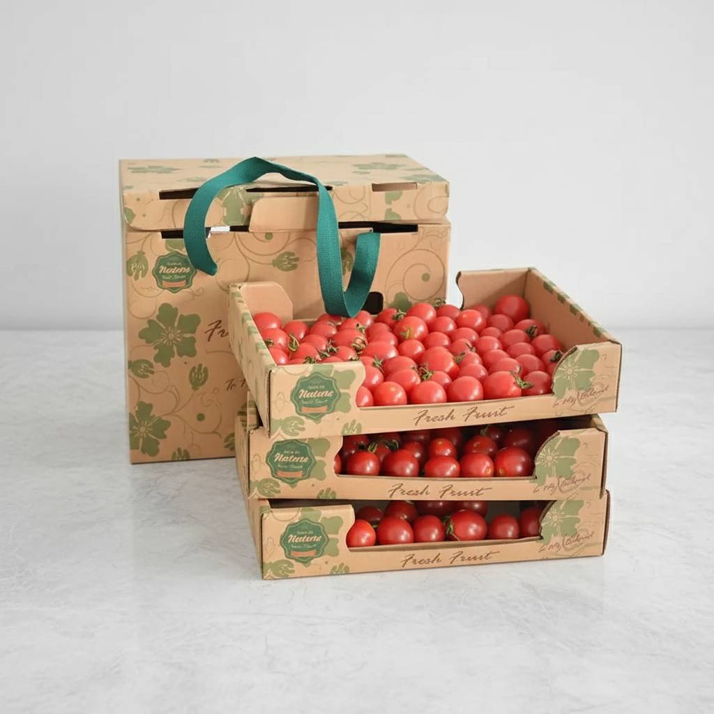 Professional branded stackable produce packaging box for safe fruit shipping
