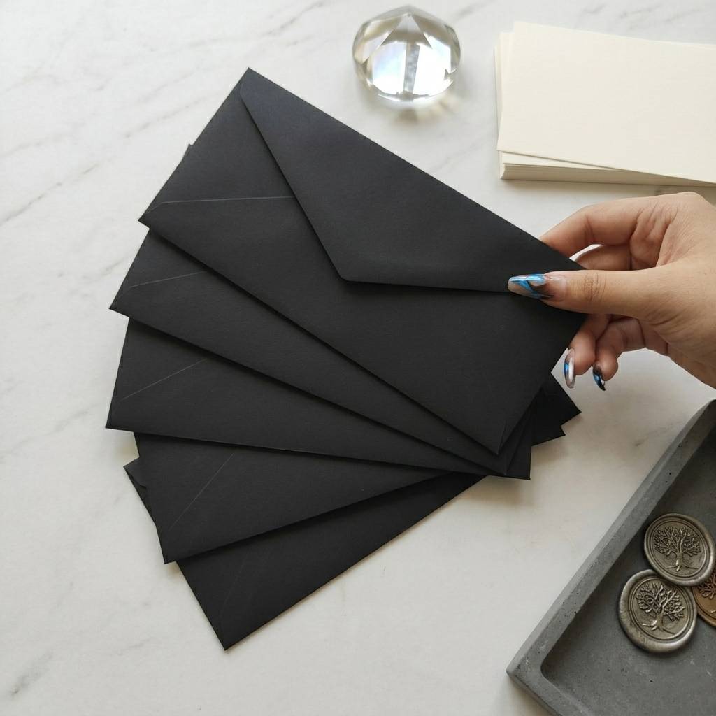 High-End Custom Envelopes In Matte Black For Invitations