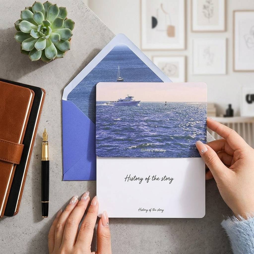Luxury Custom Envelopes With Artistic Illustrated Interior Design