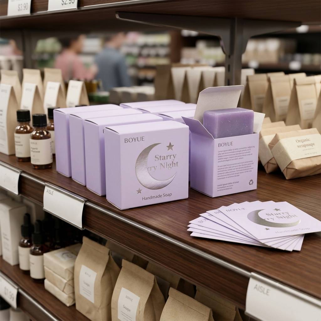 Luxury Purple Paper Boxes With Elegant Silver Stamping Design