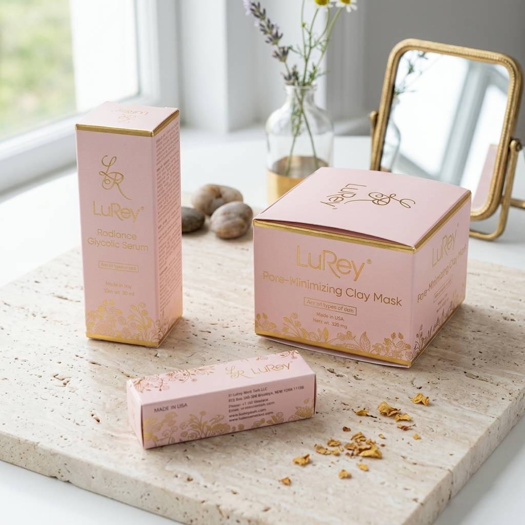 Custom Luxury Pink Paper Boxes For Skincare Product Packaging