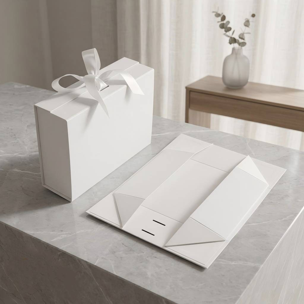 Wholesale Custom Printed Folding Paper Box With Ribbon Tie