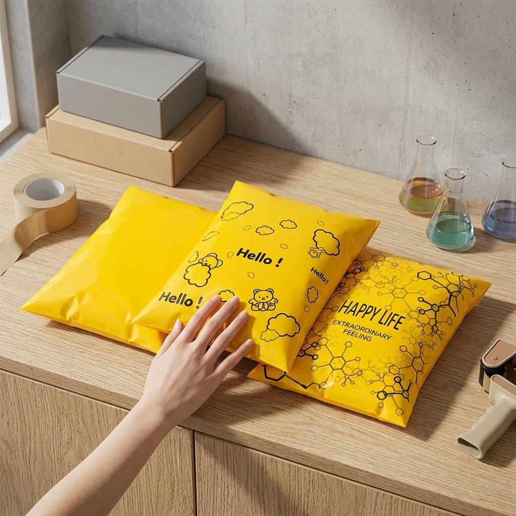 Custom Cute Logo Self-Adhesive Poly Courier Mailing Biodegradable Bag Custom Cute Logo Self-Adhesive Poly Courier Mailing Biodegradable Bag