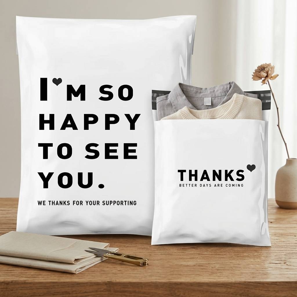Custom White Design Eco-Friendly Mailing Bags Poly Mailers Shipping Packaging