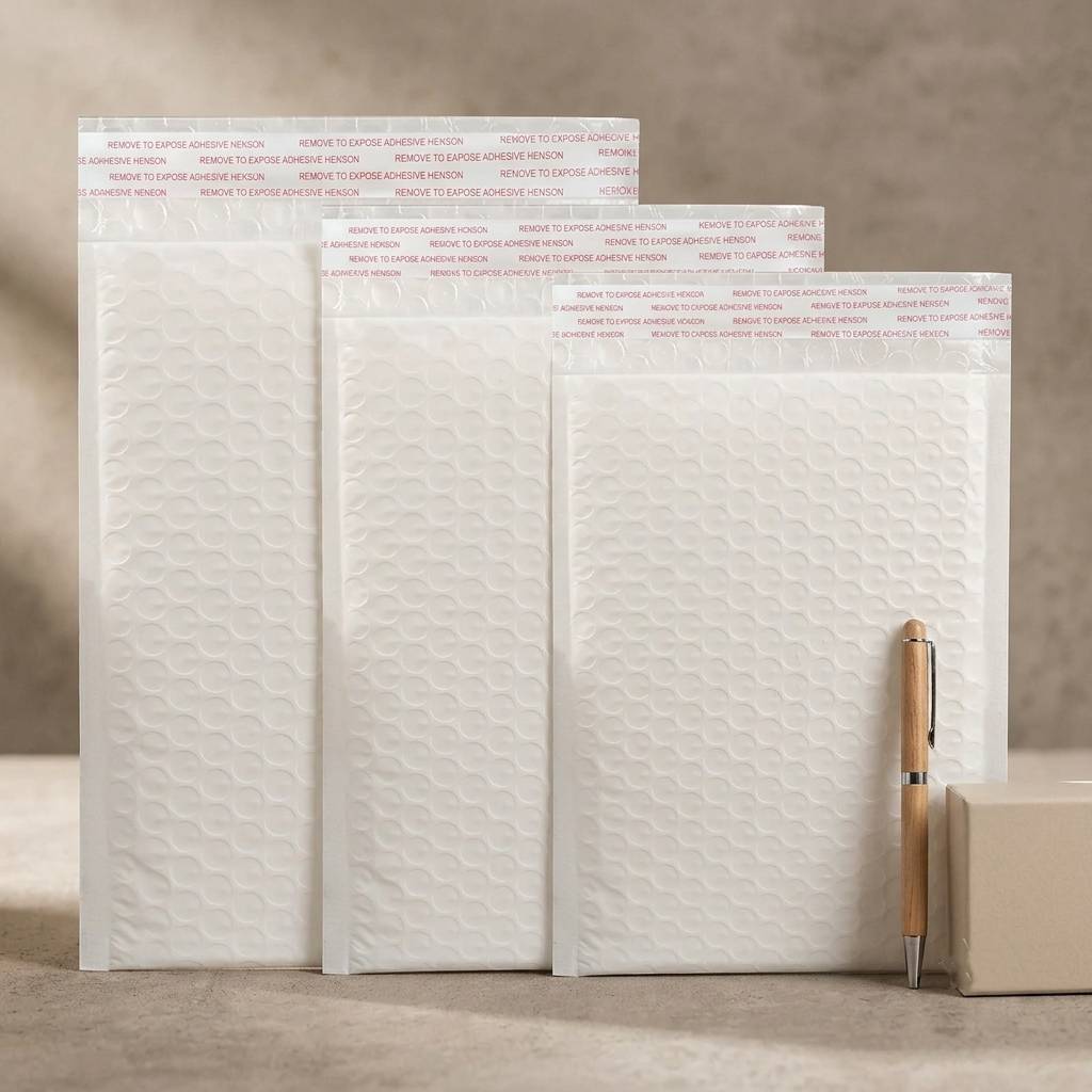 Thick Matte White Custom Print Bubble Envelopes
