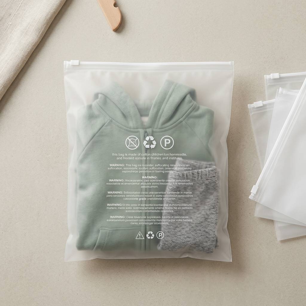 Durable Matte Resealable Zipper Bags For Professional Clothing Packaging