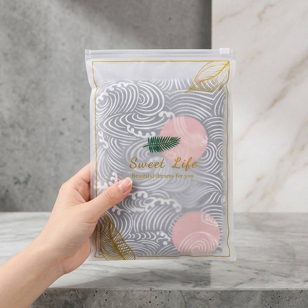 Stylish Matte Ziplock Packaging Bags For Sophisticated Apparel Display