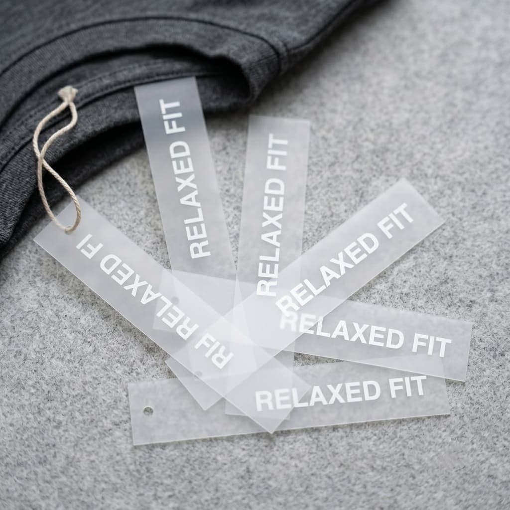 Custom Frosted Semi-Transparent PP Hang Tags For Clothing Branding