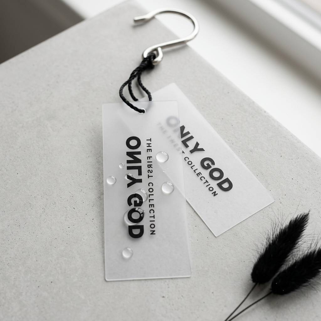 Custom Frosted PP Hang Tags For Premium Minimalist Fashion Brands