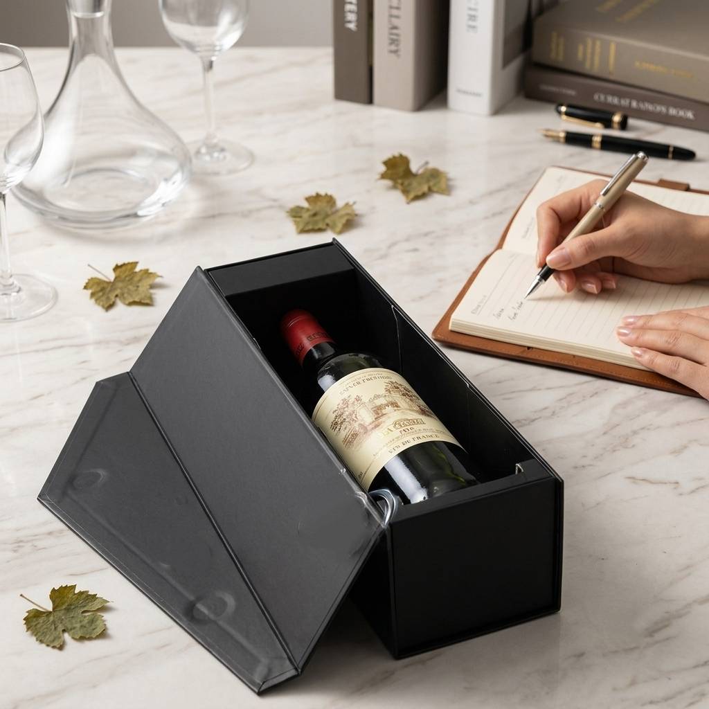 Custom Luxury Magnetic Gift Boxes For Premium Red Wine Bottles