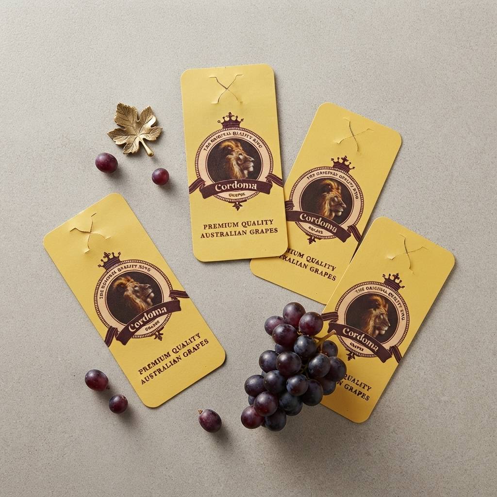 Luxury Paper Hang Tags Gold Foil Fruit Hang Tags For Fresh Grapes And Berries