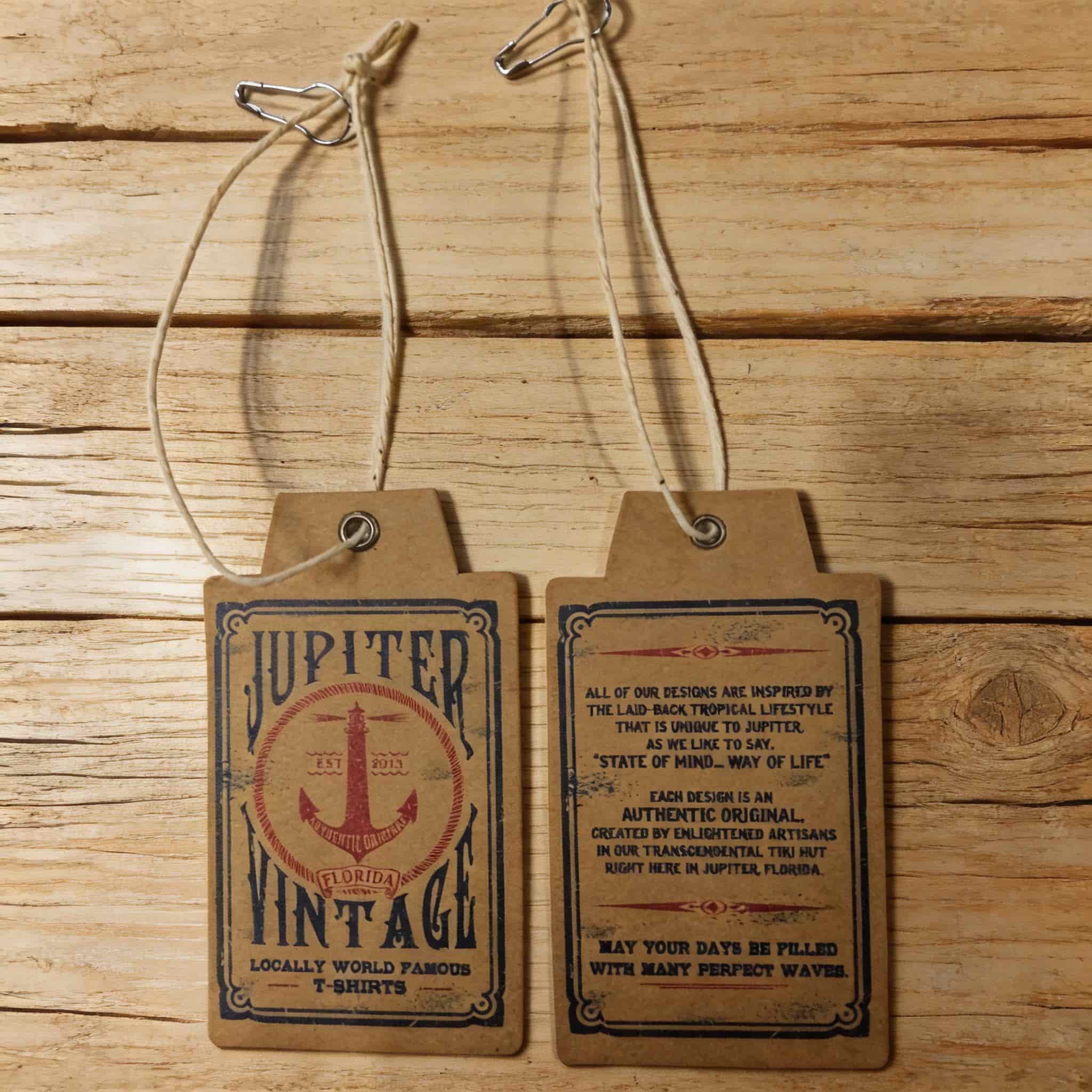 Custom Vintage Paper Hang Tags For Clothing Brand Identity