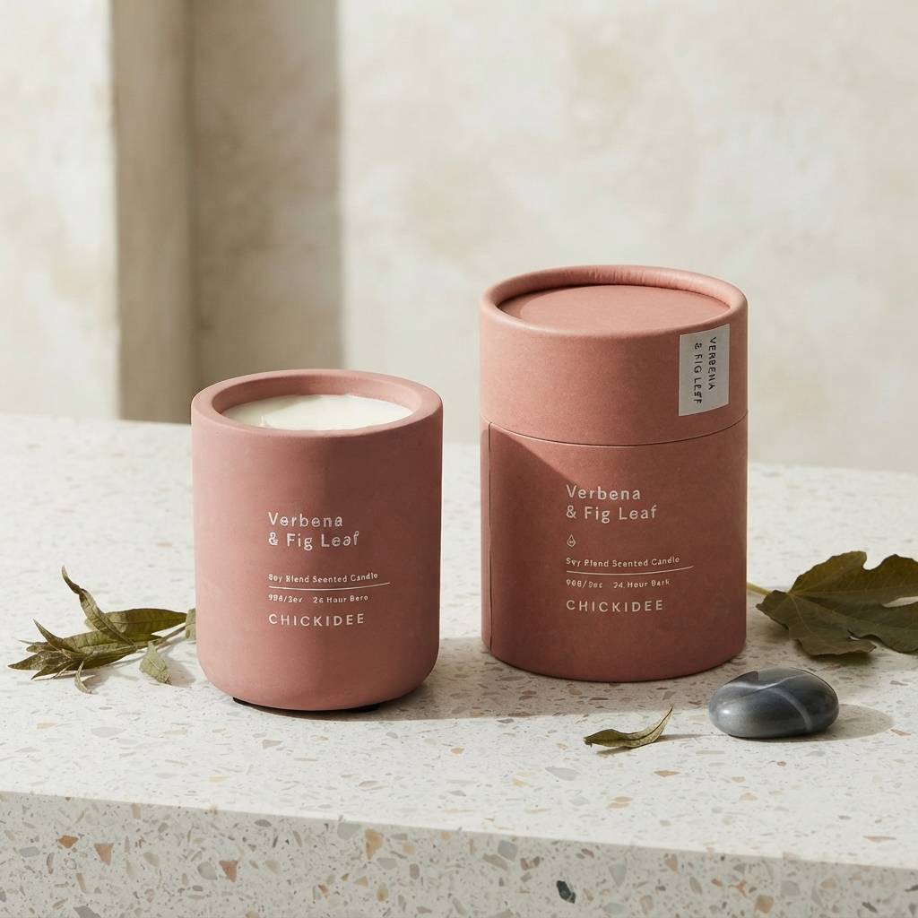 Sustainable Kraft Paper Tube Packaging with Lid for Candles