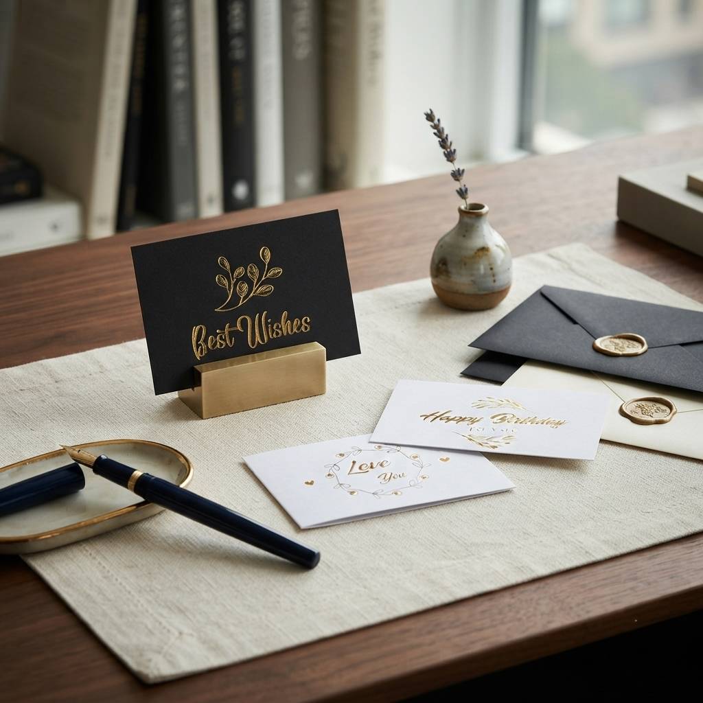 Professional Chinese Manufacturer Paper Post Card Thank You Cards with Hot Stamping