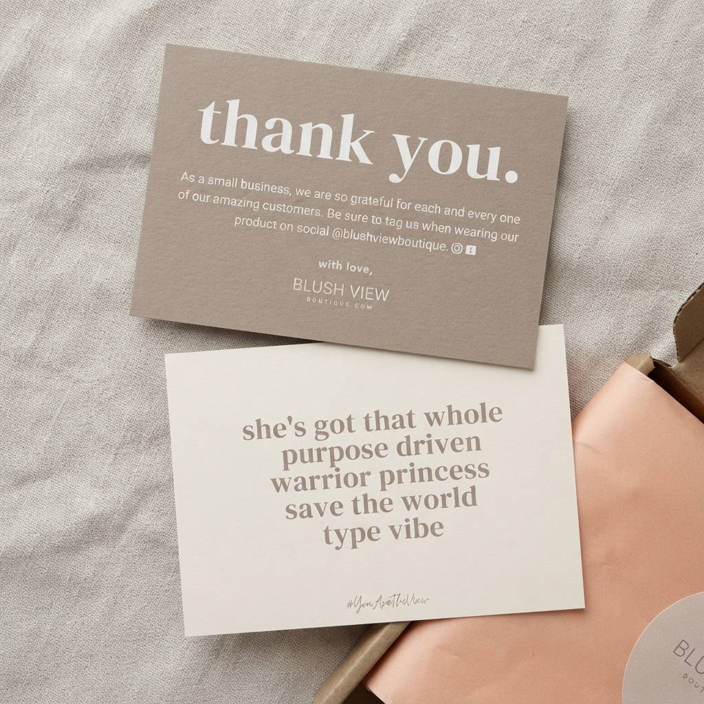 Wholesale Custom Earth Tone Thank You Cards For Retail Packaging