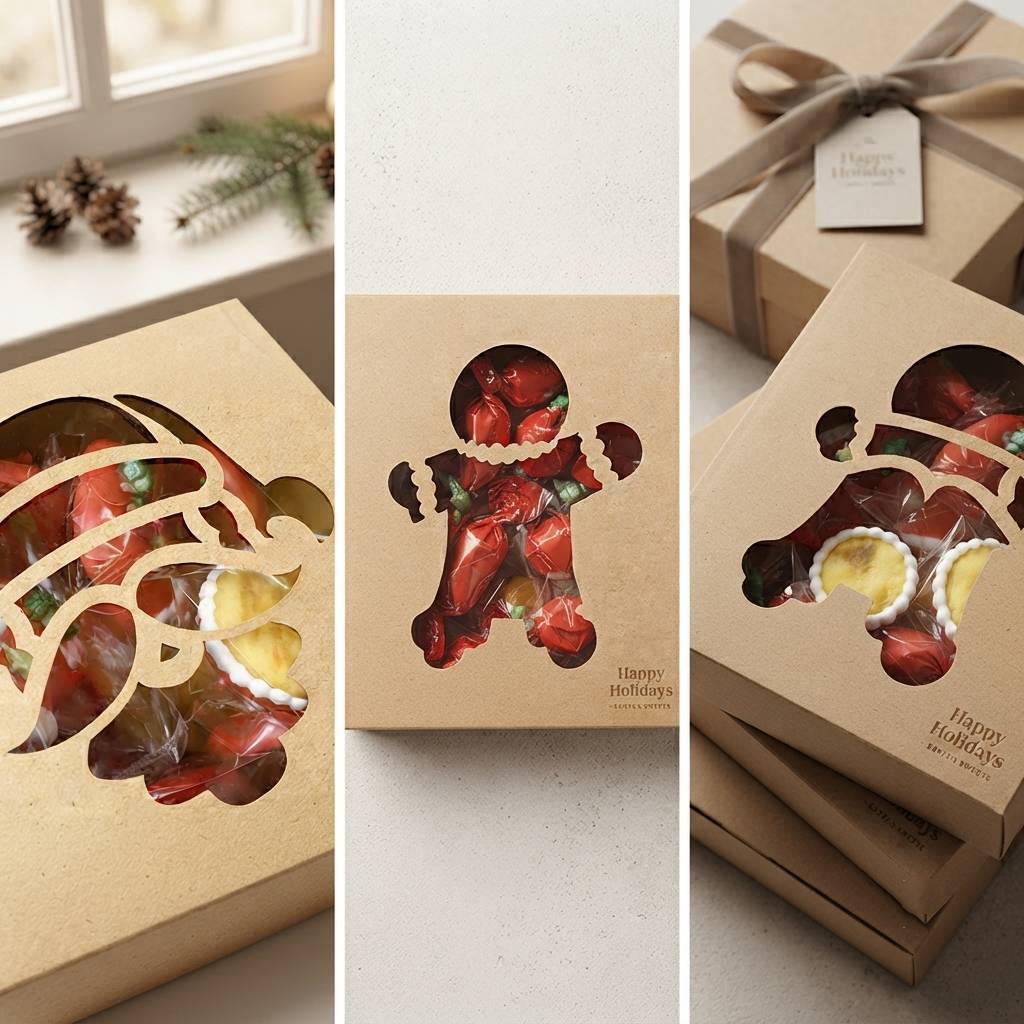 Eco Friendly Kraft Holiday Gift Boxes Christmas Packaging Paper Box For Boutique Retail Eco Friendly Kraft Holiday Gift Boxes Christmas Packaging Paper Box For Boutique Retail