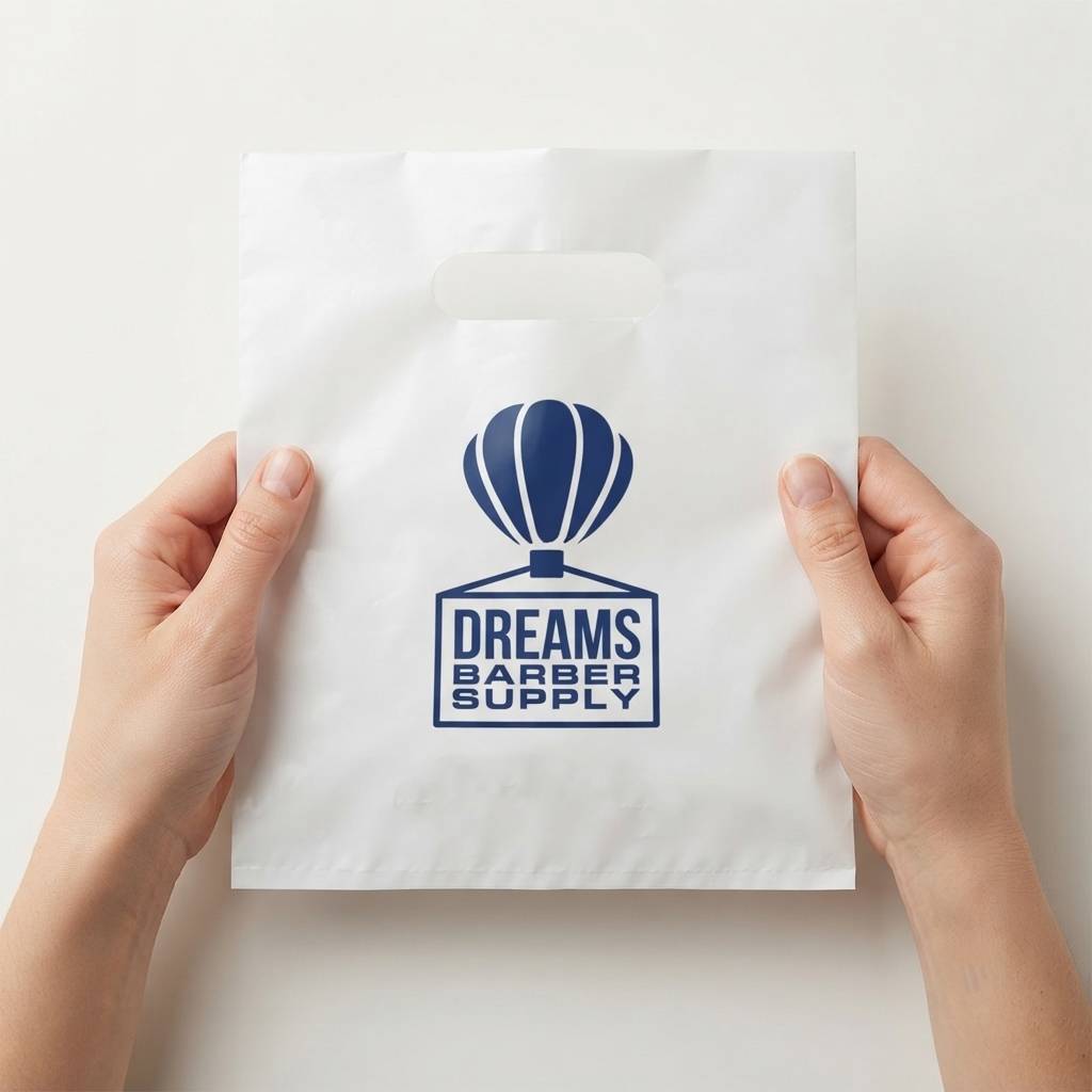 Custom Frosted White Die Cut Plastic Shopping Bag With Logo