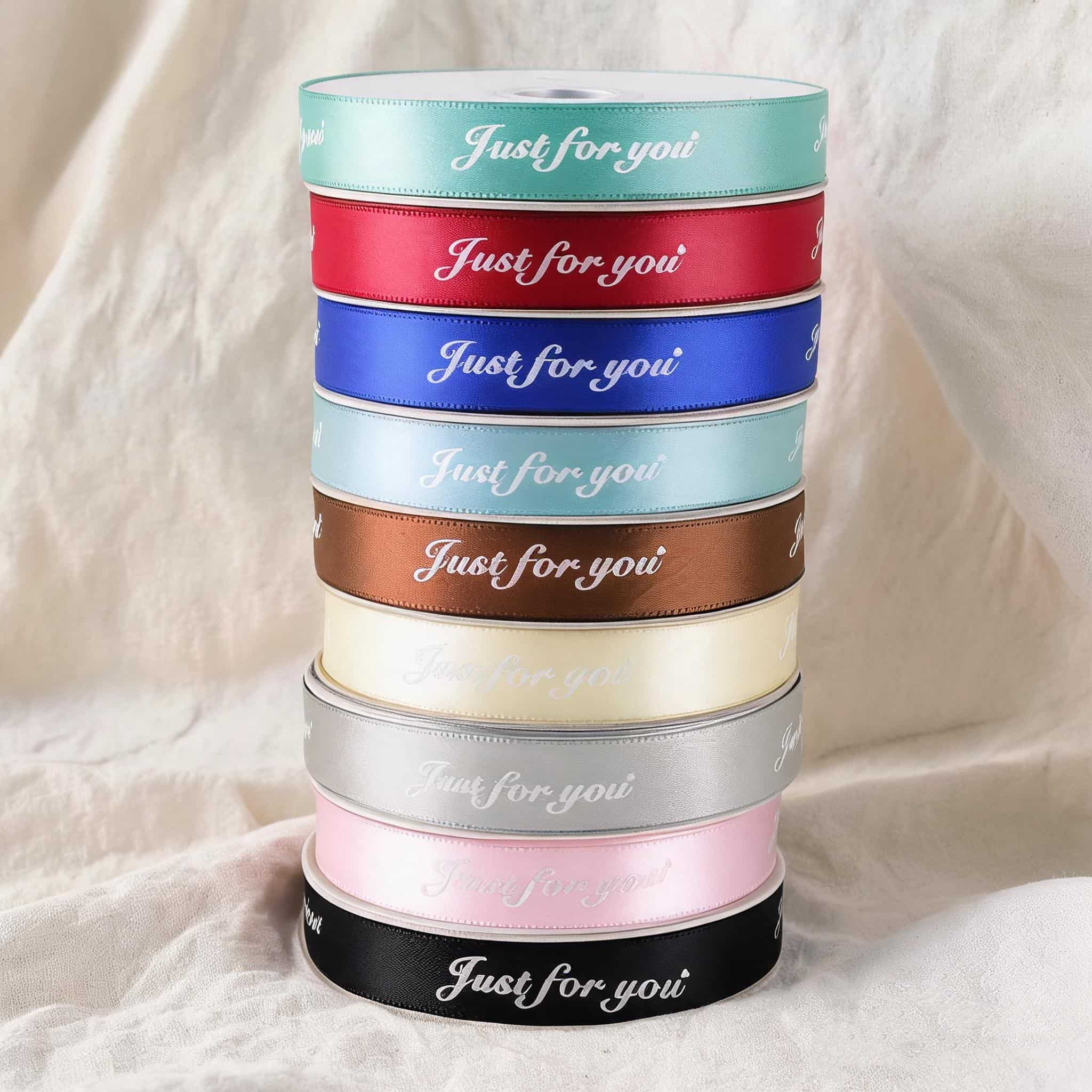 Luxurious Custom Printed Fabric Ribbon Silk Satin Ribbon For Boutique Packaging
