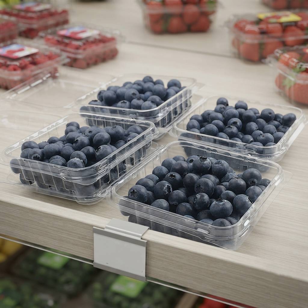 Wholesale Custom Design PET Clamshell Box For Fresh Blueberries