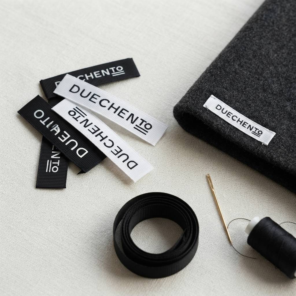 Custom Woven Labels For Clothing High Quality Black Fabric Tags