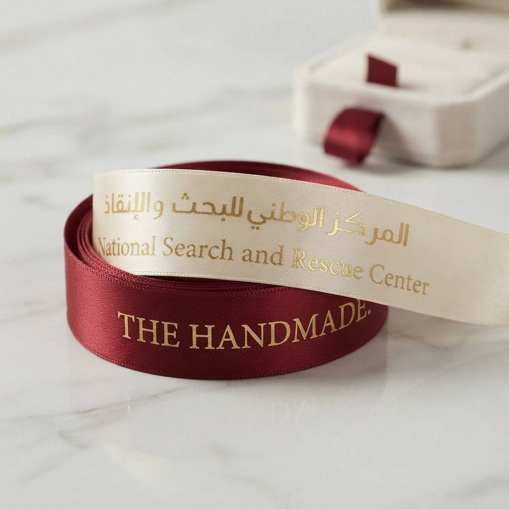 Wholesale Custom Printed Logo Satin Ribbons For Boutique Packaging