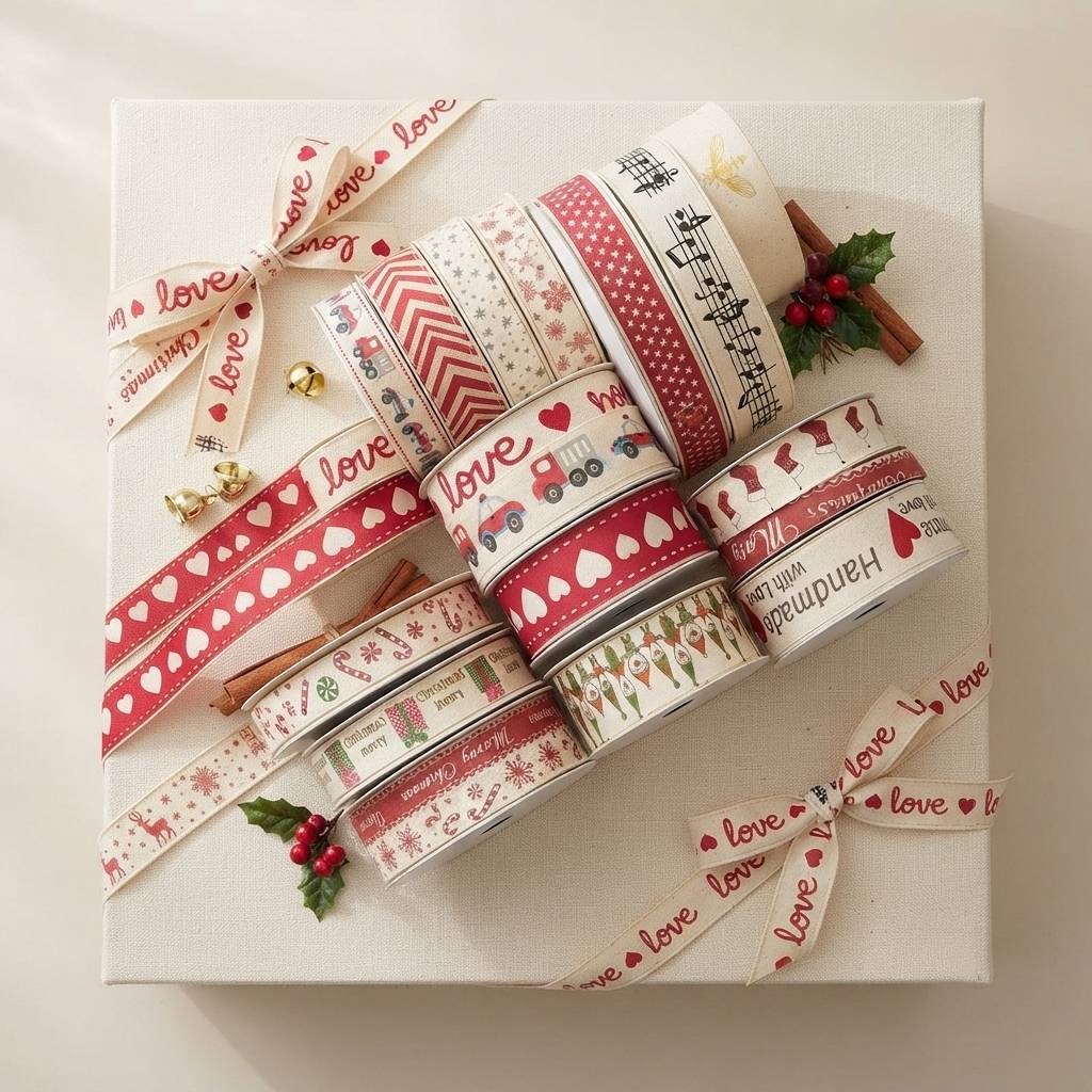 Custom Printed Love Lettering Ribbons For Artisan Packaging
