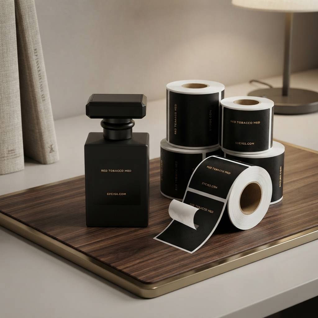 Wholesale Personalized Rectangular Black Vinyl Stickers For Cosmetic Bottles