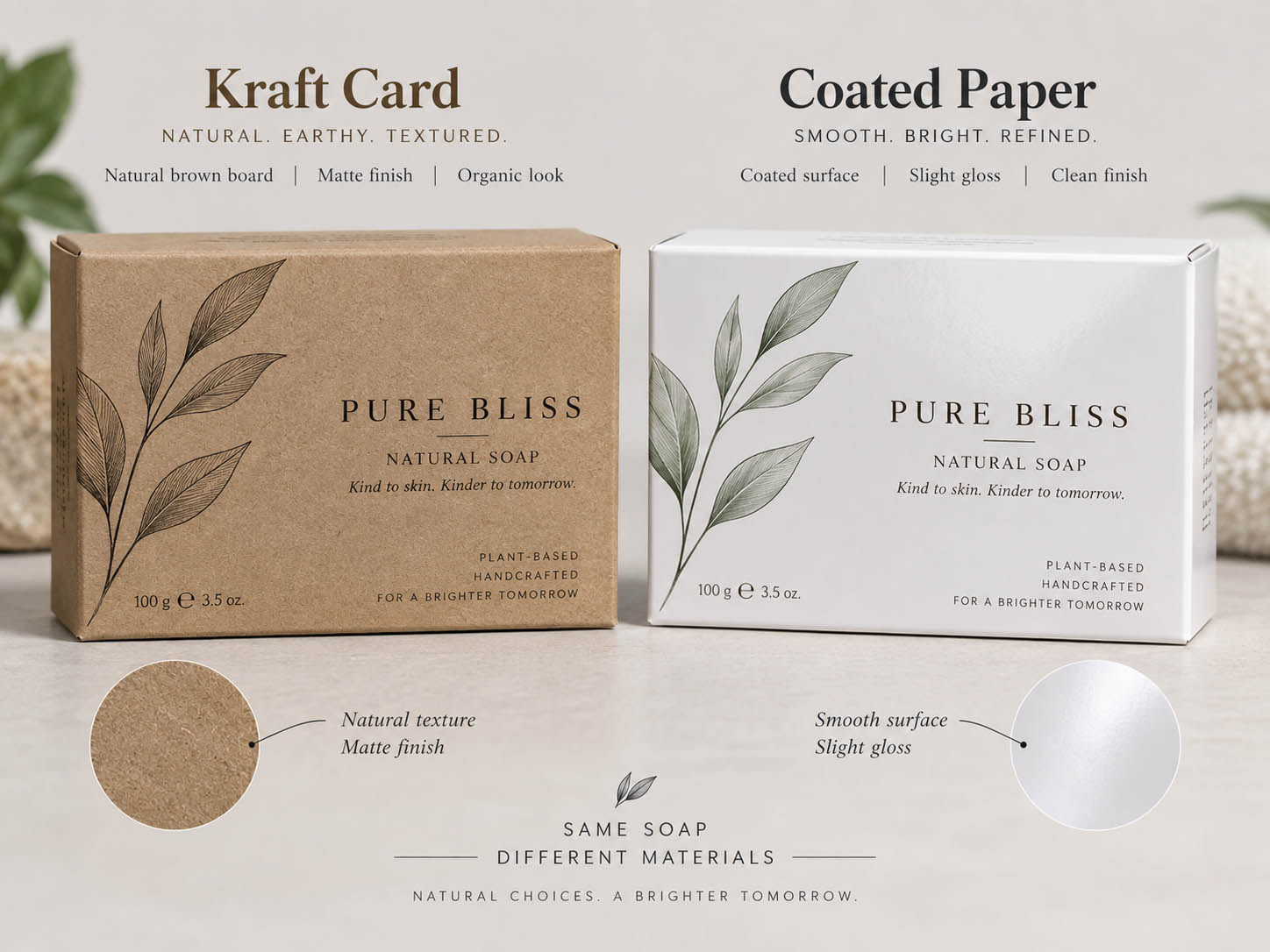 Kraft vs Coated Soap Boxes Kraft vs Coated Soap Boxes